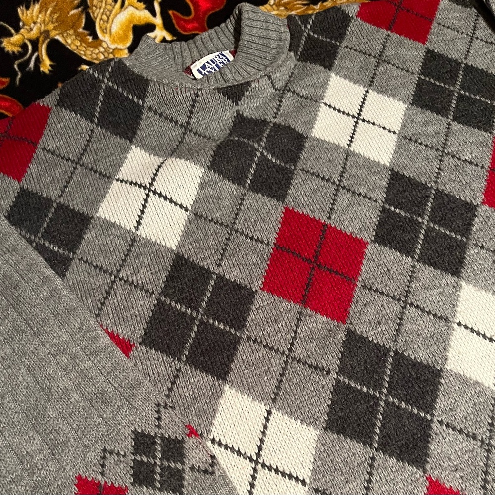 Vintage Laura Tyler checkered sweater